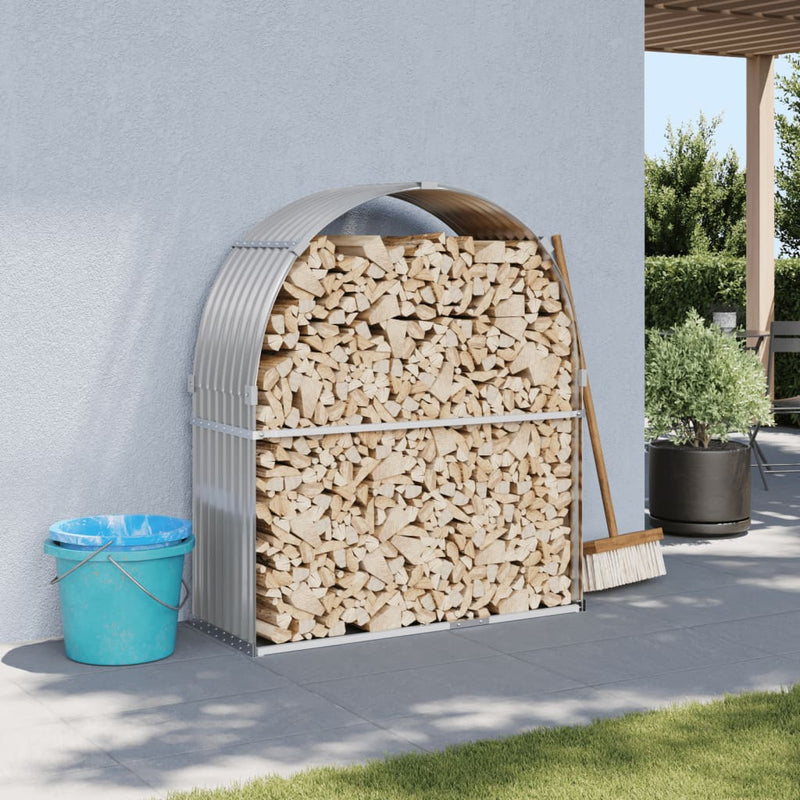 vidaXL Log Holder Light Grey 120x45x140 cm Galvanised Steel