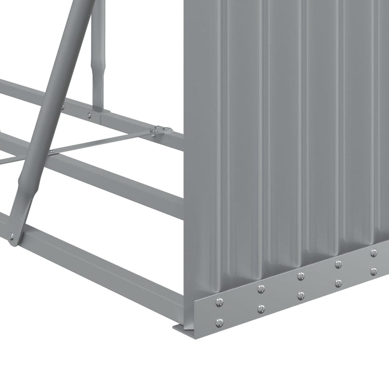 vidaXL Log Holder Light Grey 180x45x100 cm Galvanised Steel