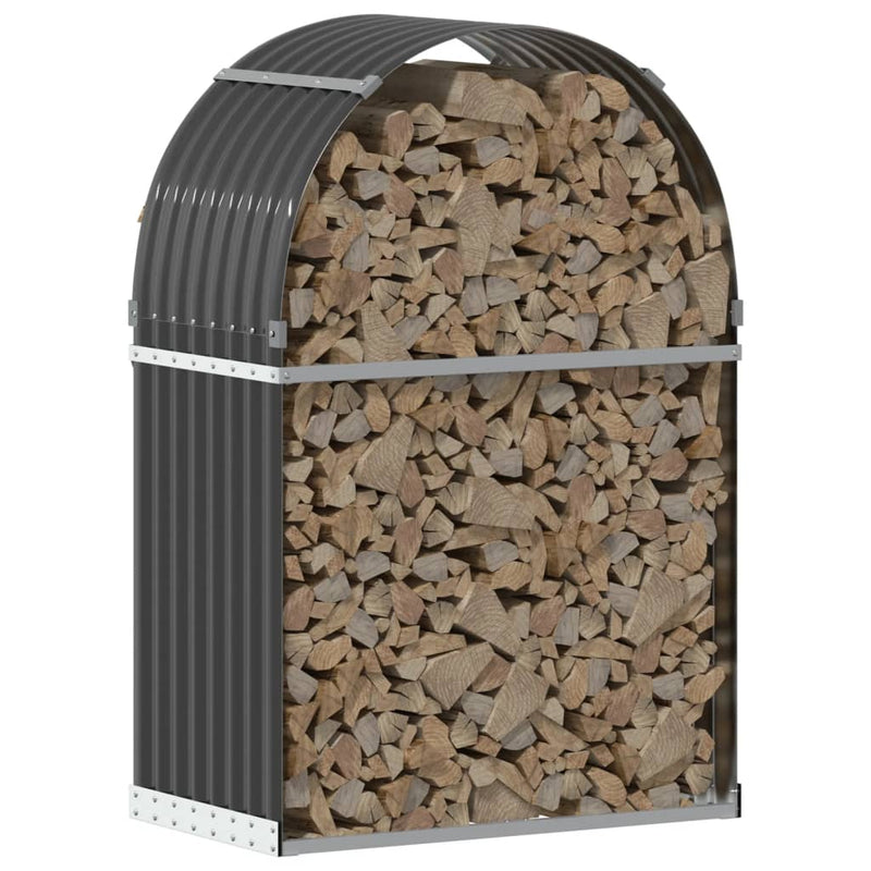 vidaXL Log Holder Anthracite 80x45x120 cm Galvanised Steel