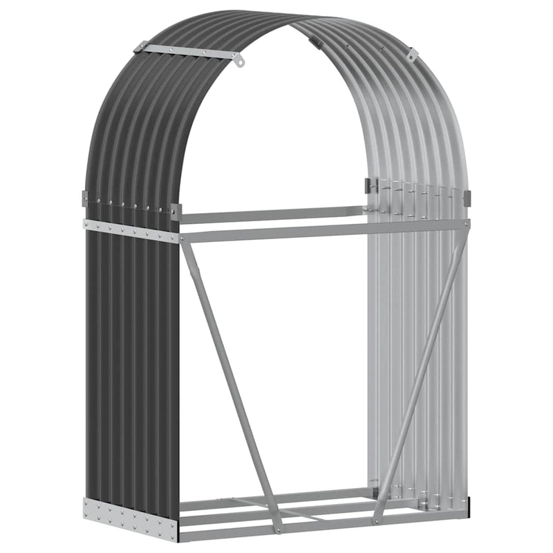 vidaXL Log Holder Anthracite 80x45x120 cm Galvanised Steel