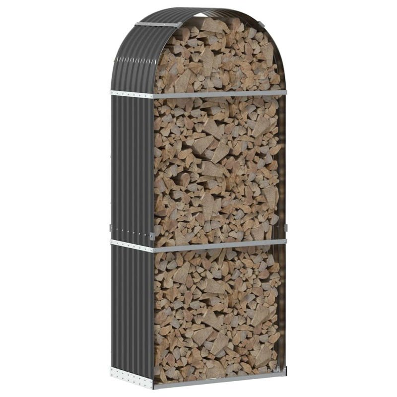 vidaXL Log Holder Anthracite 80x45x190 cm Galvanised Steel