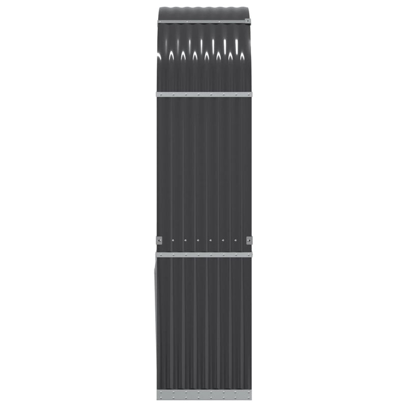 vidaXL Log Holder Anthracite 80x45x190 cm Galvanised Steel