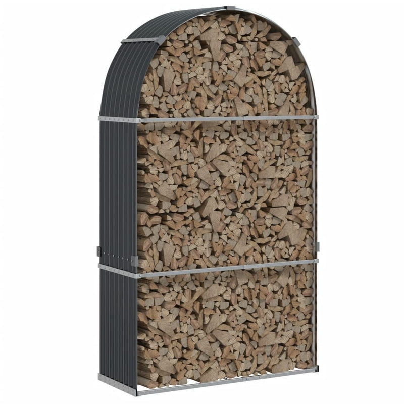 vidaXL Log Holder Anthracite 120x45x210 cm Galvanised Steel