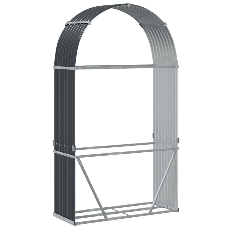 vidaXL Log Holder Anthracite 120x45x210 cm Galvanised Steel