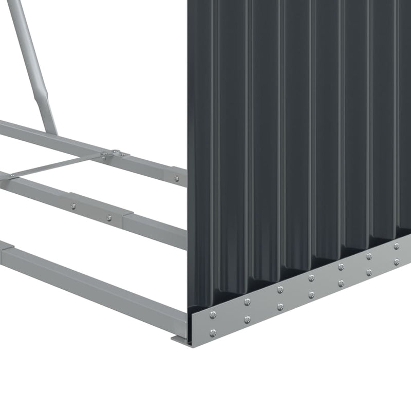 vidaXL Log Holder Anthracite 120x45x210 cm Galvanised Steel