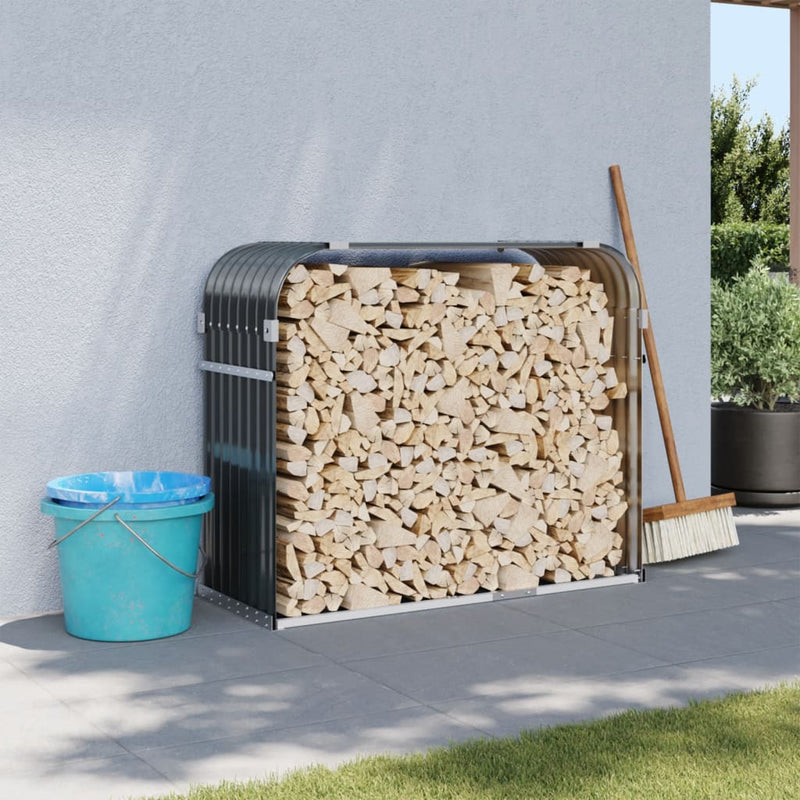 vidaXL Log Holder Anthracite 120x45x100 cm Galvanised Steel