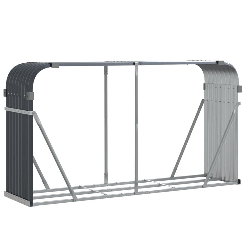 vidaXL Log Holder Anthracite 180x45x100 cm Galvanised Steel