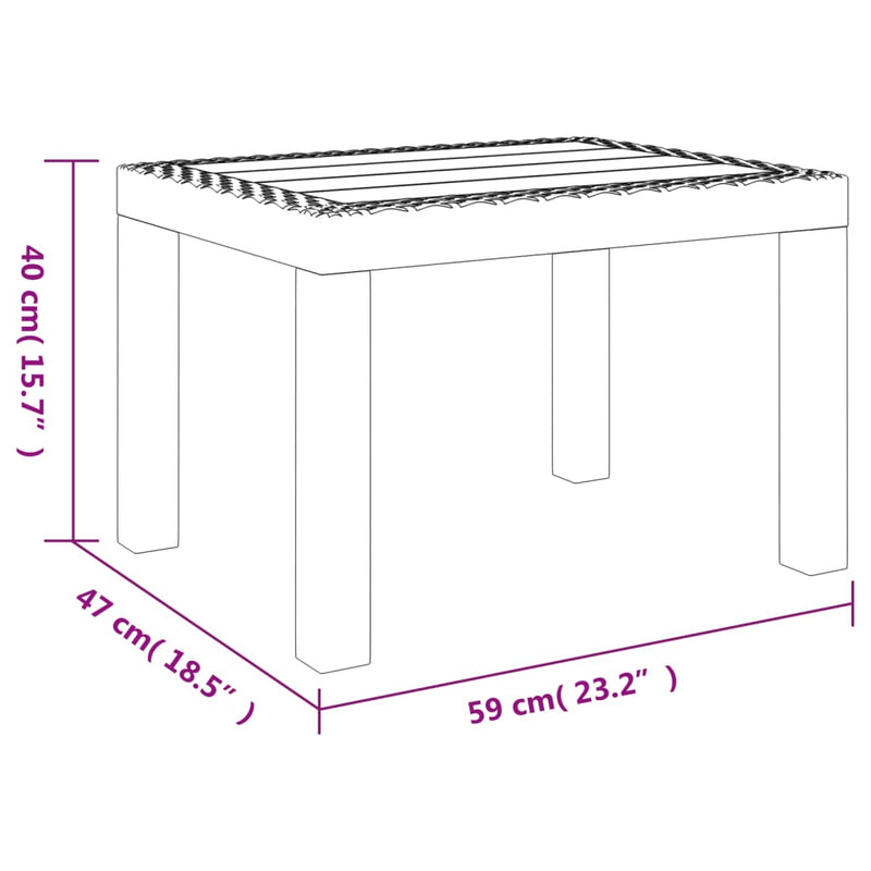 vidaXL Garden Table Anthracite 59x47x40 cm PP