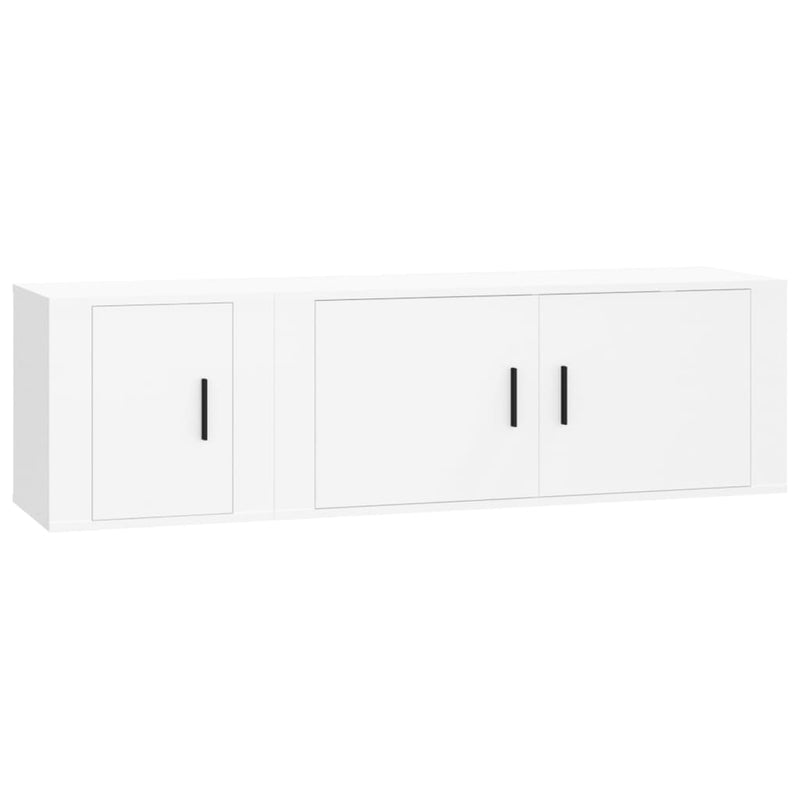 vidaXL 2 Piece TV Cabinet Set White Engineered Wood