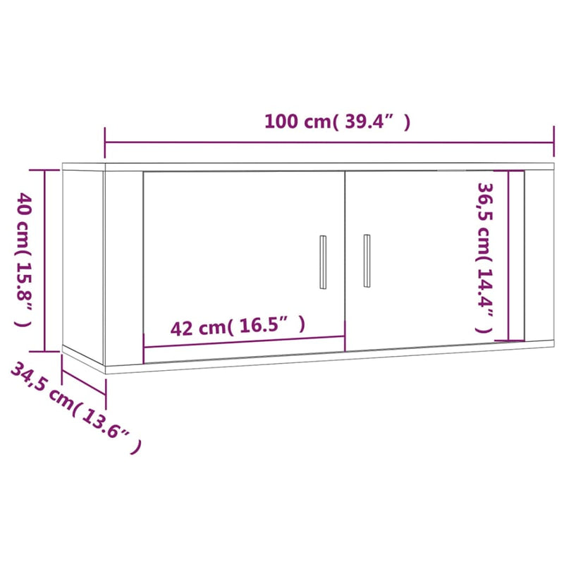 vidaXL 5 Piece TV Cabinet Set White Engineered Wood