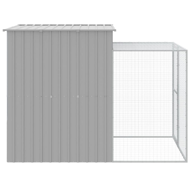 Chicken Cage with Run Light Grey 165x251x181 cm Galvanised Steel