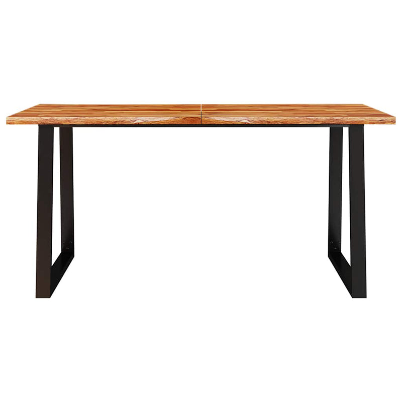 vidaXL Dining Table with Live Edge 160x80x75 cm Solid Wood Acacia