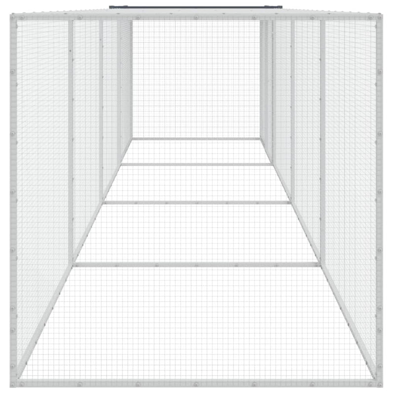 vidaXL Chicken Cage with Roof Anthracite 403x98x90 cm Galvanised Steel