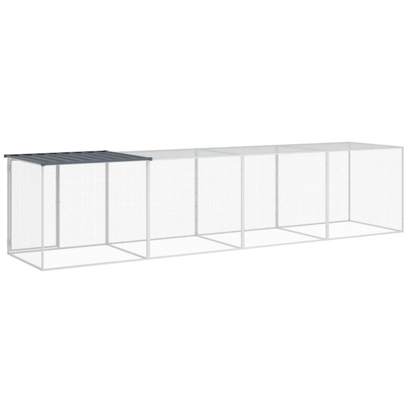 vidaXL Chicken Cage with Roof Anthracite 403x98x90 cm Galvanised Steel