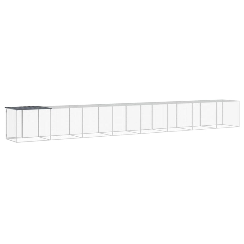 vidaXL Chicken Cage with Roof Anthracite 803x98x90 cm Galvanised Steel