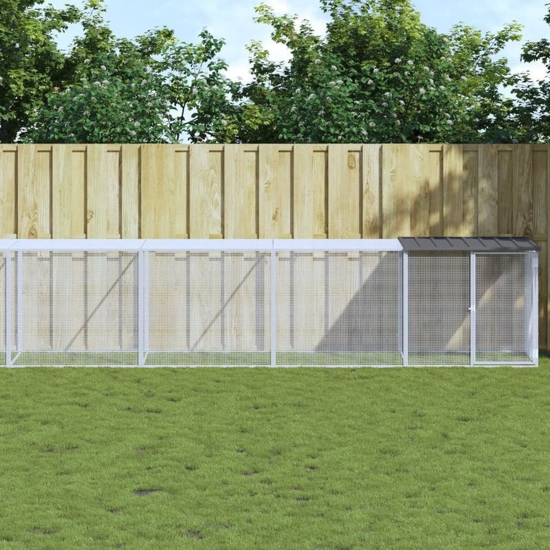 vidaXL Chicken Cage with Roof Anthracite 1003x98x90 cm Galvanised Steel