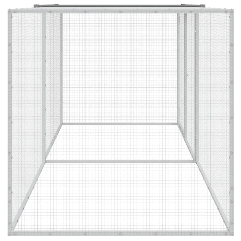 vidaXL Chicken Cage with Roof Light Grey 203x98x90 cm Galvanised Steel