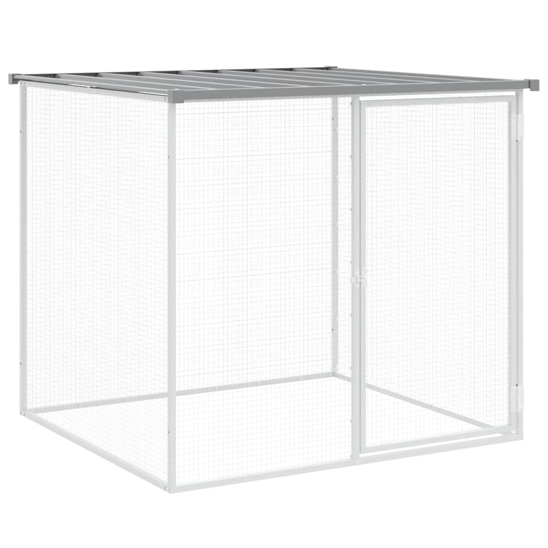 vidaXL Chicken Cage with Roof Light Grey 203x98x90 cm Galvanised Steel