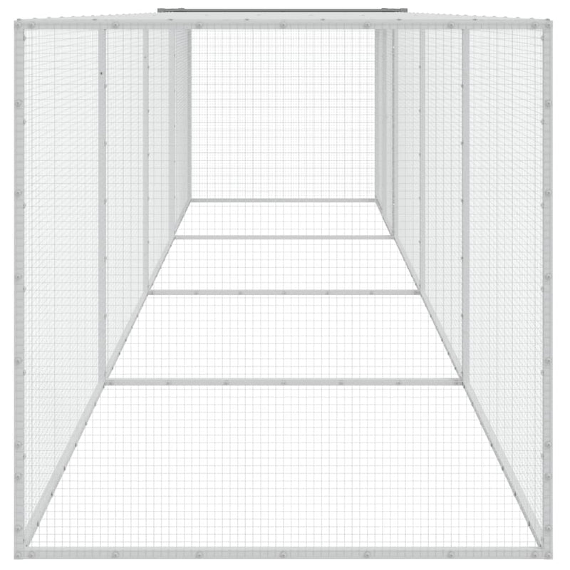 vidaXL Chicken Cage with Roof Light Grey 403x98x90 cm Galvanised Steel