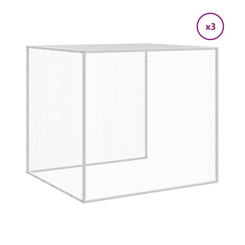 Chicken Cage with Roof Light Grey 403x98x90 cm Galvanised Steel