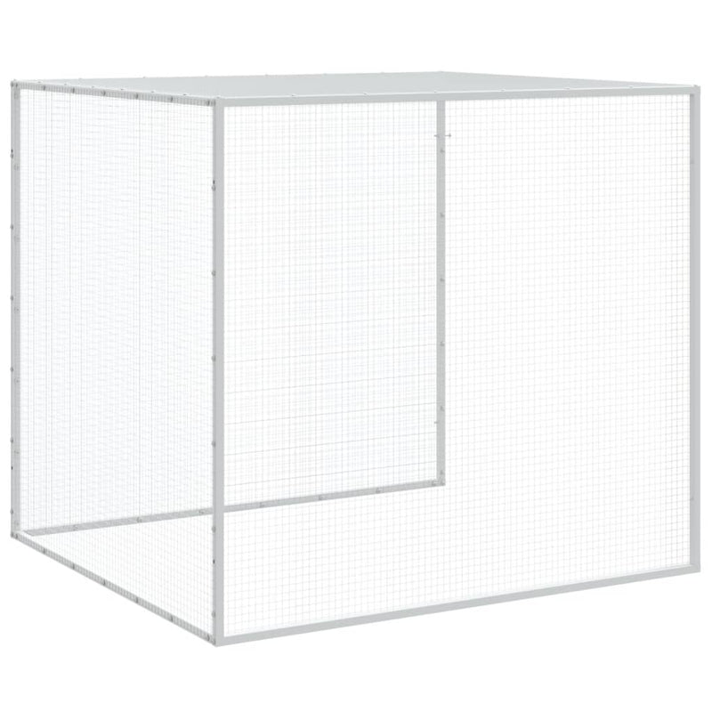 Chicken Cage with Roof Light Grey 403x98x90 cm Galvanised Steel