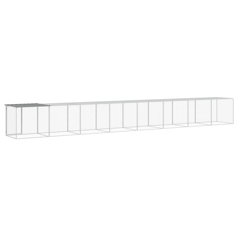 vidaXL Chicken Cage with Roof Light Grey 803x98x90 cm Galvanised Steel