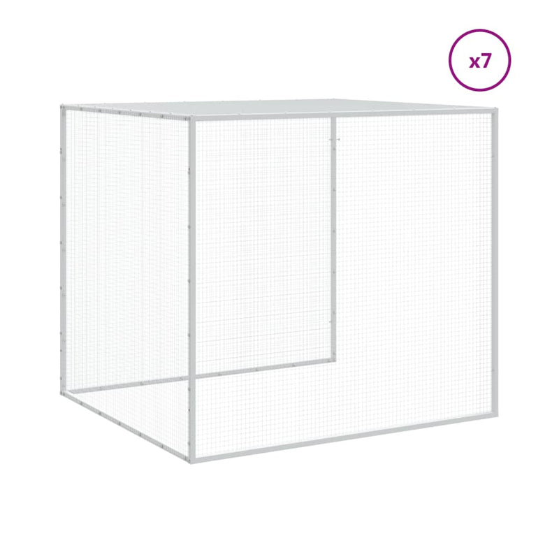 Chicken Cage with Roof Light Grey 803x98x90 cm Galvanised Steel