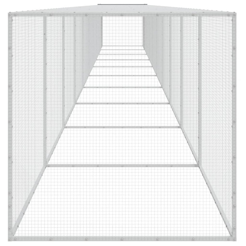 vidaXL Chicken Cage with Roof Light Grey 1003x98x90 cm Galvanised Steel