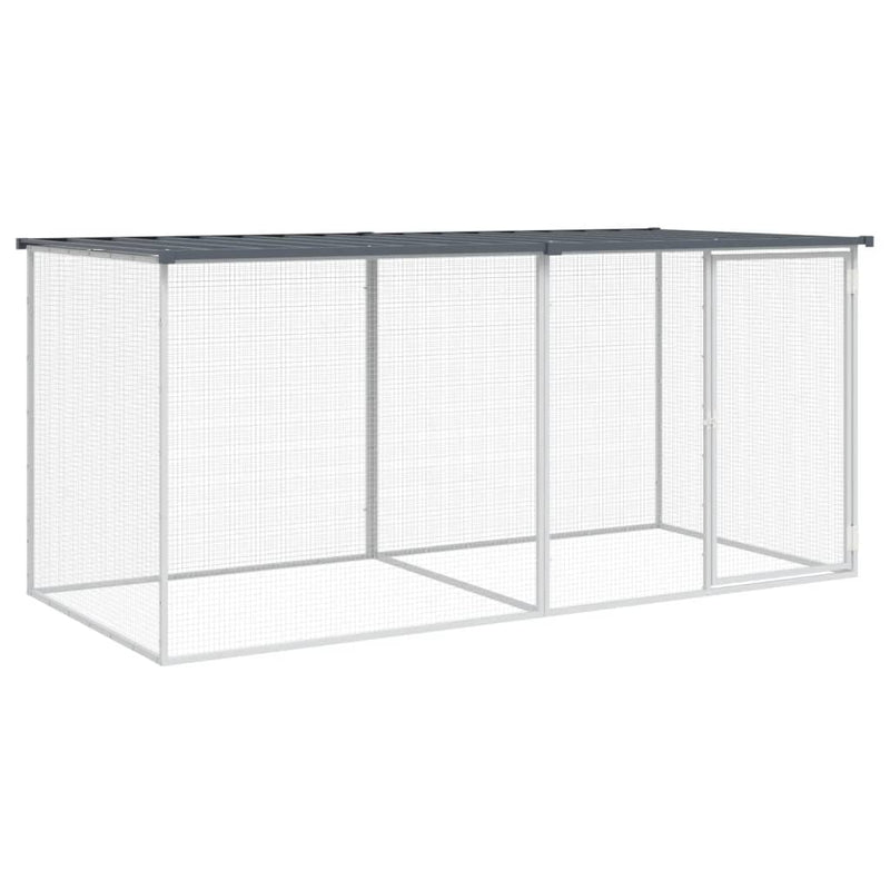 vidaXL Chicken Cage with Roof Anthracite 203x98x90 cm Galvanised Steel