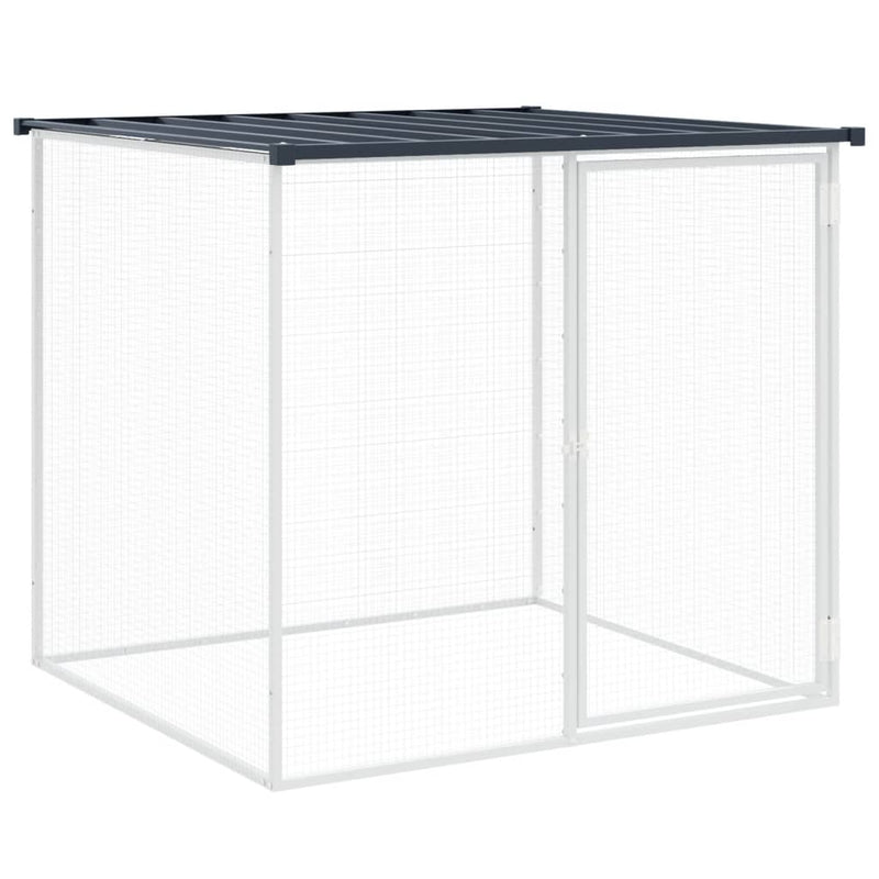 vidaXL Chicken Cage with Roof Anthracite 203x98x90 cm Galvanised Steel