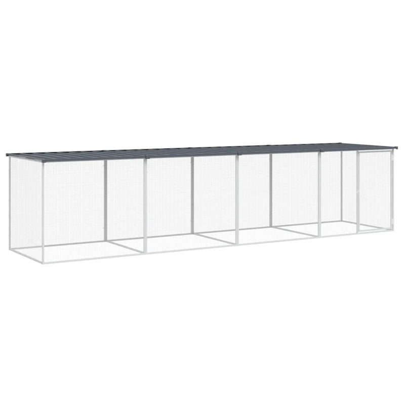 vidaXL Chicken Cage with Roof Anthracite 403x98x90 cm Galvanised Steel