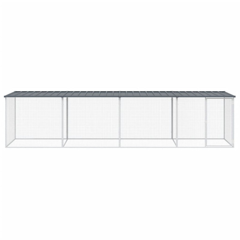 vidaXL Chicken Cage with Roof Anthracite 403x98x90 cm Galvanised Steel