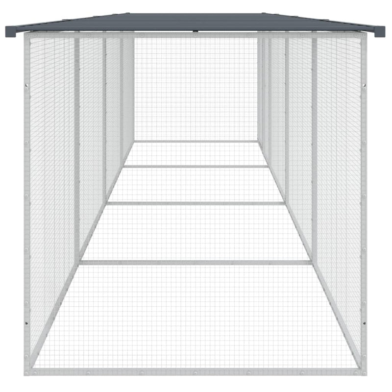 Chicken Cage with Roof Anthracite 403x98x90 cm Galvanised Steel