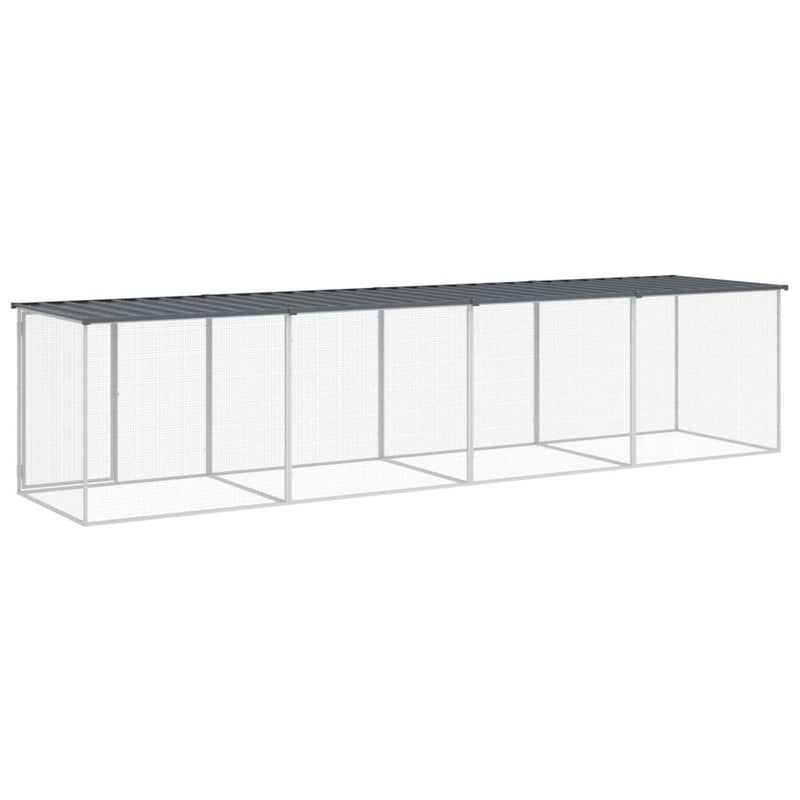 vidaXL Chicken Cage with Roof Anthracite 403x98x90 cm Galvanised Steel