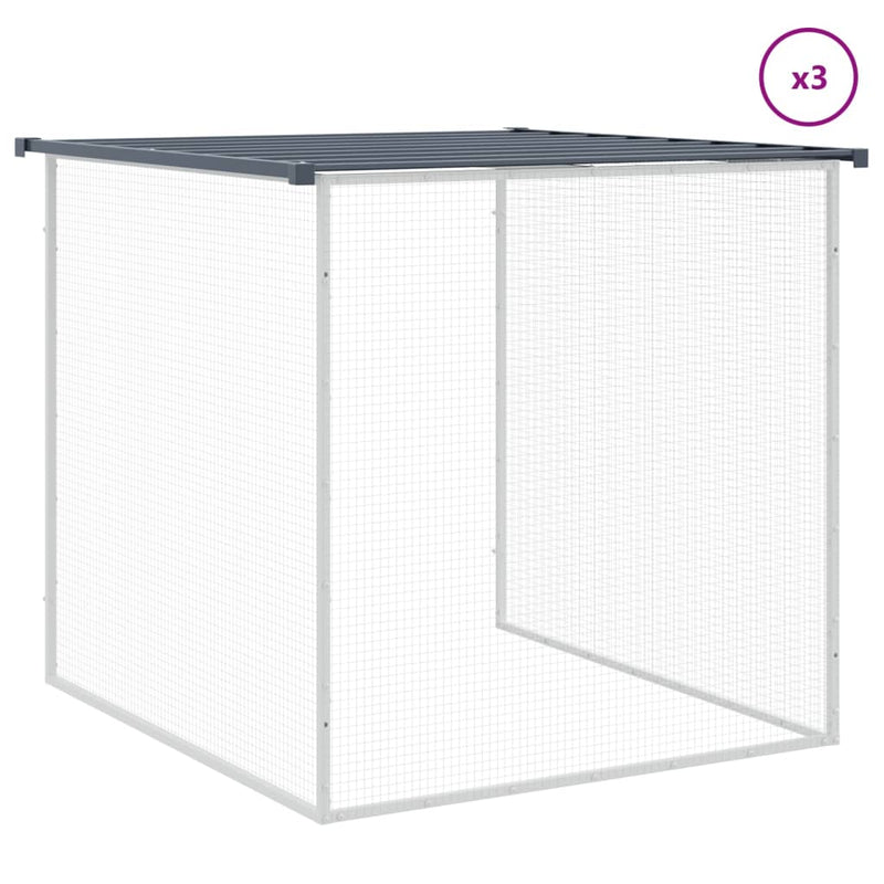 vidaXL Chicken Cage with Roof Anthracite 403x98x90 cm Galvanised Steel