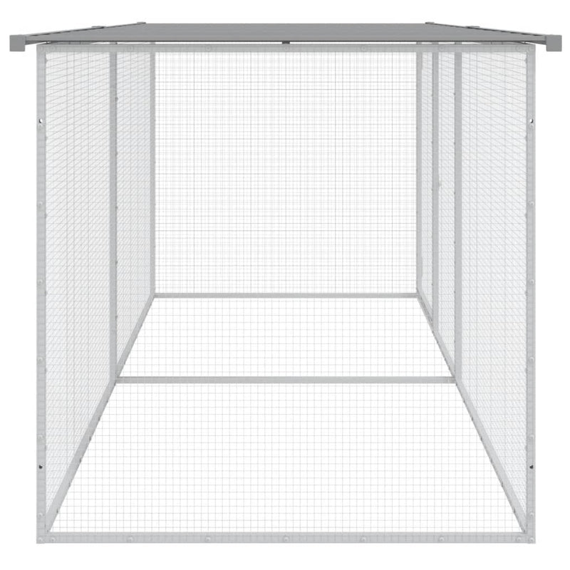 vidaXL Chicken Cage with Roof Light Grey 203x98x90 cm Galvanised Steel