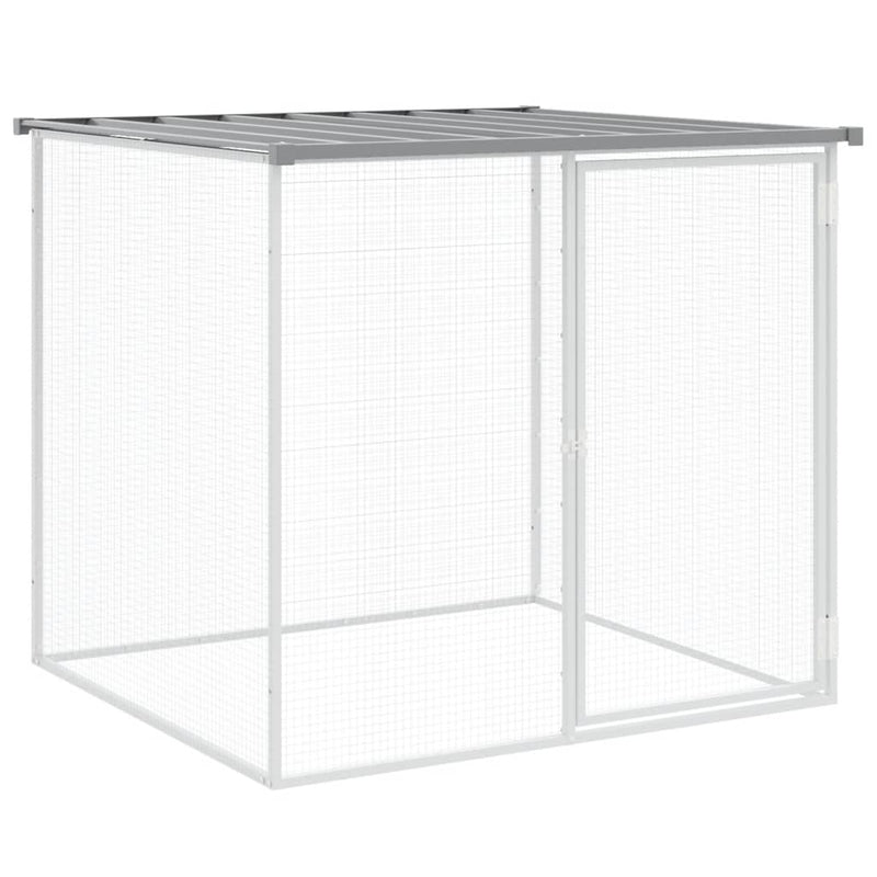 vidaXL Chicken Cage with Roof Light Grey 203x98x90 cm Galvanised Steel