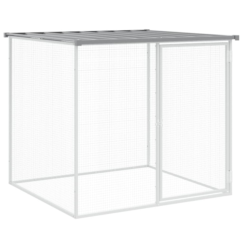 vidaXL Chicken Cage with Roof Light Grey 403x98x90 cm Galvanised Steel