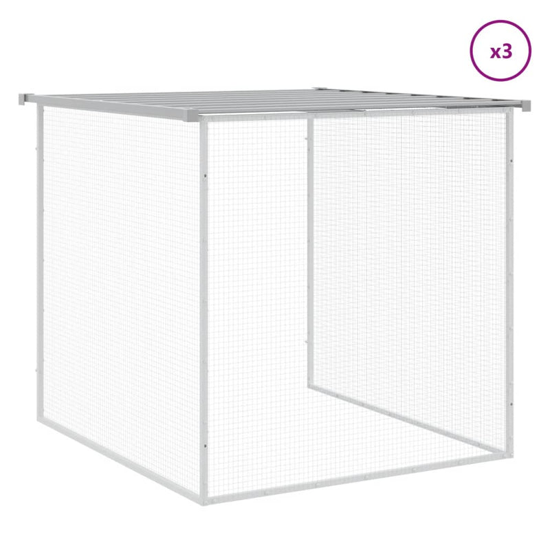 Chicken Cage with Roof Light Grey 403x98x90 cm Galvanised Steel