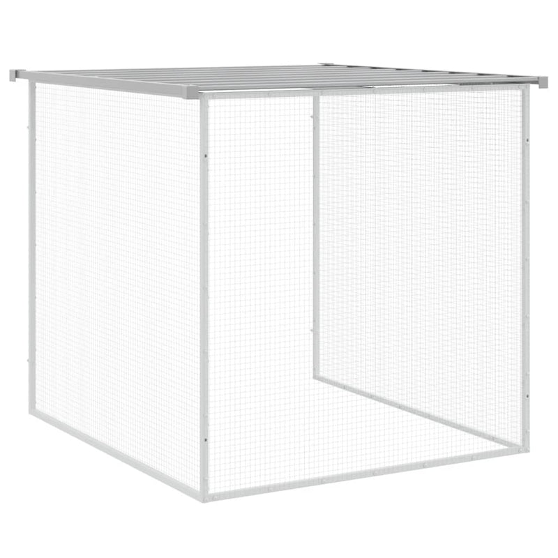 vidaXL Chicken Cage with Roof Light Grey 403x98x90 cm Galvanised Steel