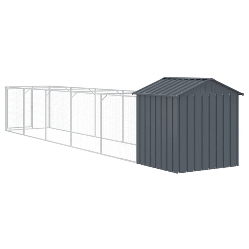 vidaXL Dog House with Roof Anthracite 117x609x123 cm Galvanised Steel