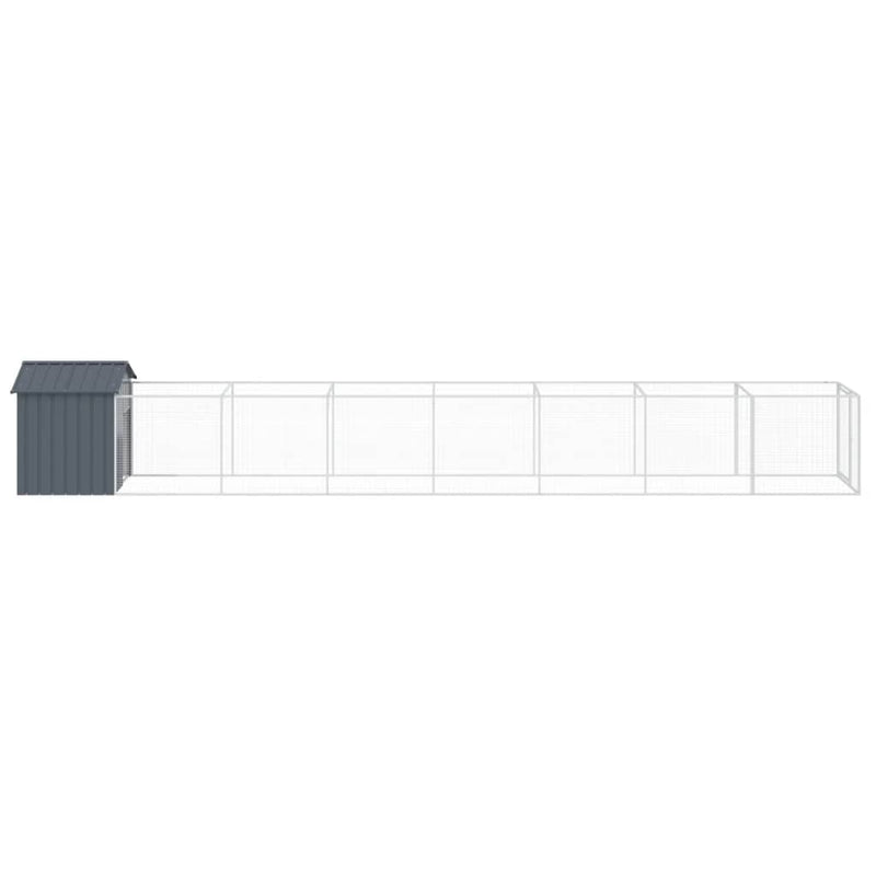 vidaXL Dog House with Roof Anthracite 117x813x123 cm Galvanised Steel