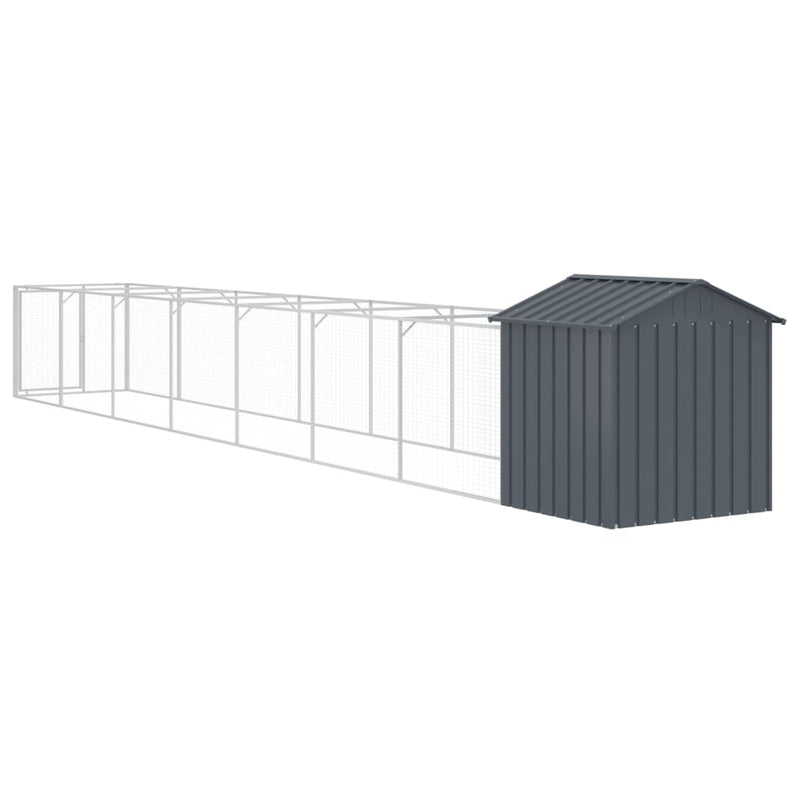 vidaXL Dog House with Roof Anthracite 117x813x123 cm Galvanised Steel