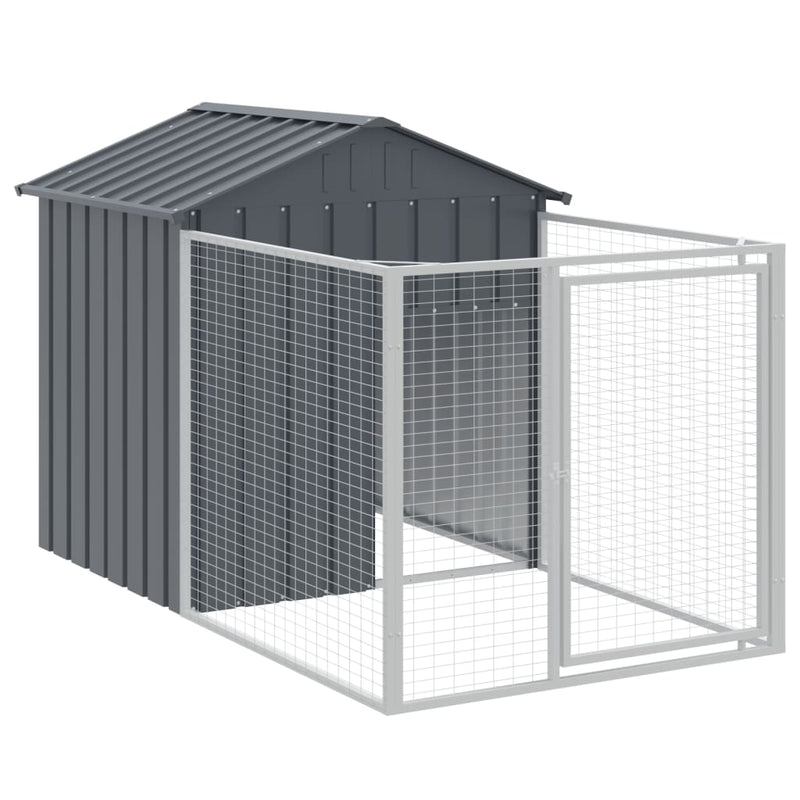 vidaXL Dog House with Roof Anthracite 117x813x123 cm Galvanised Steel
