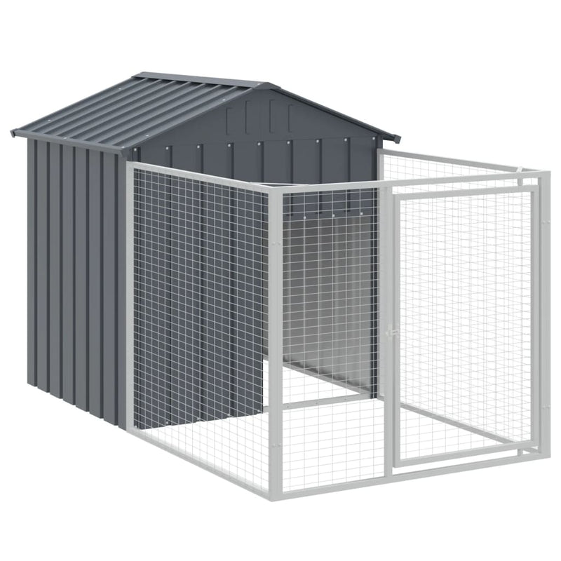 vidaXL Dog House with Roof Anthracite 117x1017x123 cm Galvanised Steel