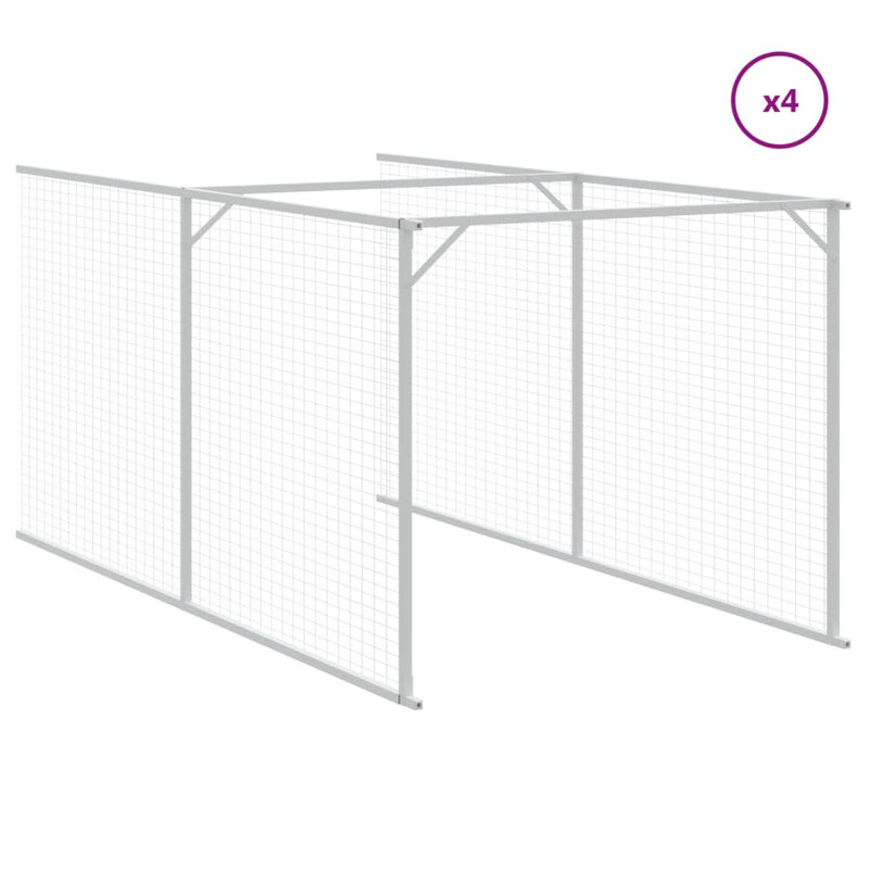 vidaXL Dog House with Roof Anthracite 117x1017x123 cm Galvanised Steel