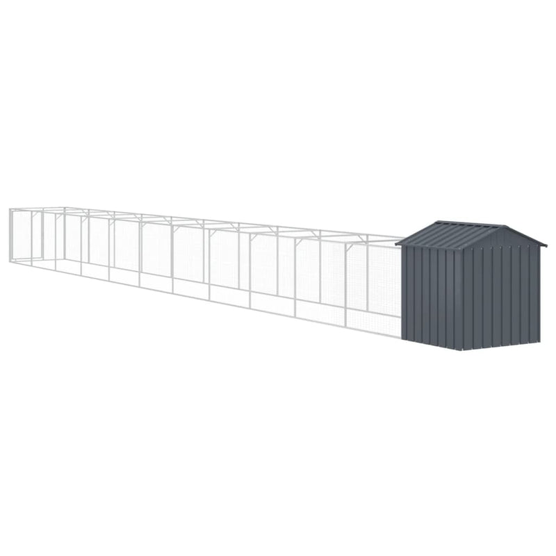 vidaXL Dog House with Roof Anthracite 117x1221x123 cm Galvanised Steel