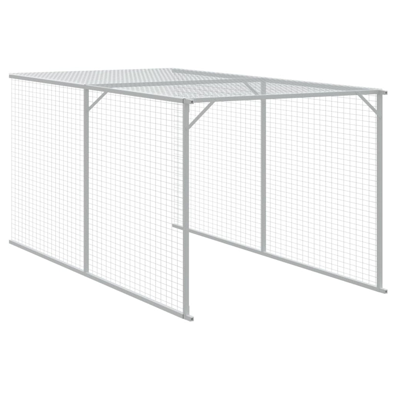 Chicken Cage with Run Anthracite 117x609x123 cm Galvanised Steel