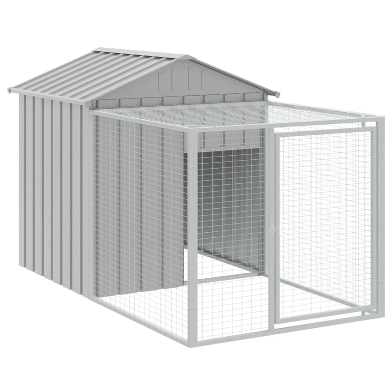 Chicken Cage with Run Light Grey 117x813x123 cm Galvanised Steel