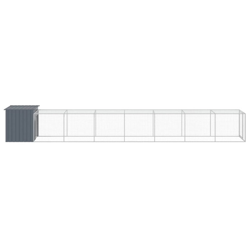 vidaXL Chicken Cage with Run Anthracite 110x813x110 cm Galvanised Steel